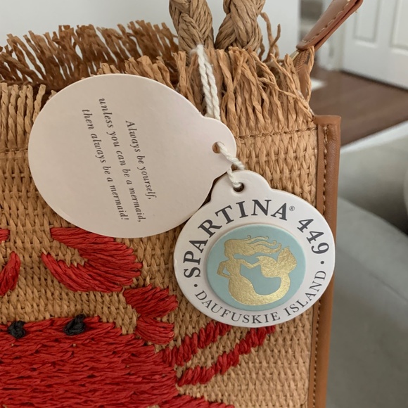 Spartina 449 woven straw satchel Hamilton crab - Picture 11 of 14